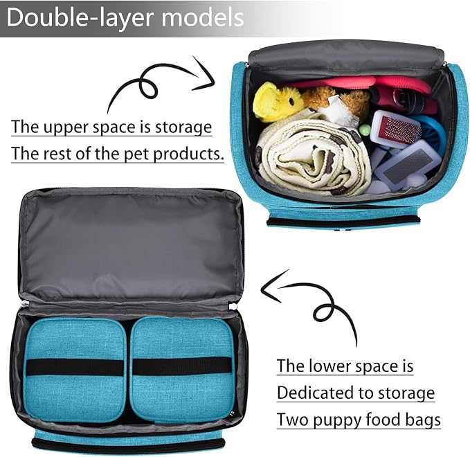 BAGLHER Pet Travel Bag, Double-Layer Pet Supplies Backpack, Pet Travel Backpack - Image 6