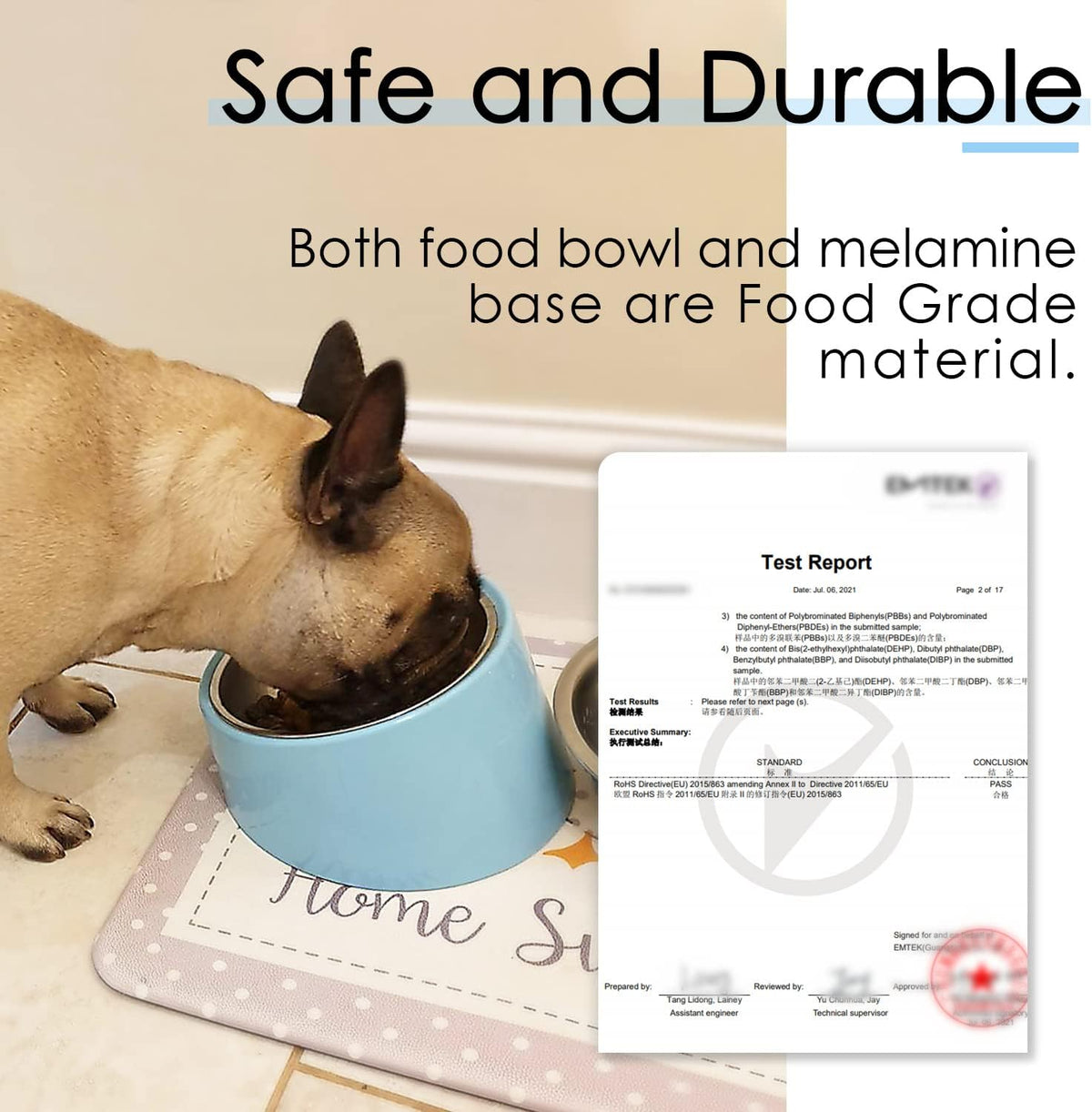 SUPERDESIGN Anti-Vomiting 15° Slanted Pet Bowl, S/0.5 Cup, Blue