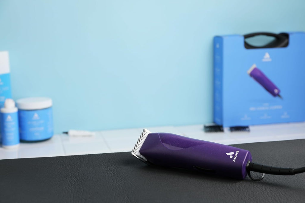 Andis 24820 EasyClip 7-Piece Detachable Ceramic Blade Clipper Kit, Purple