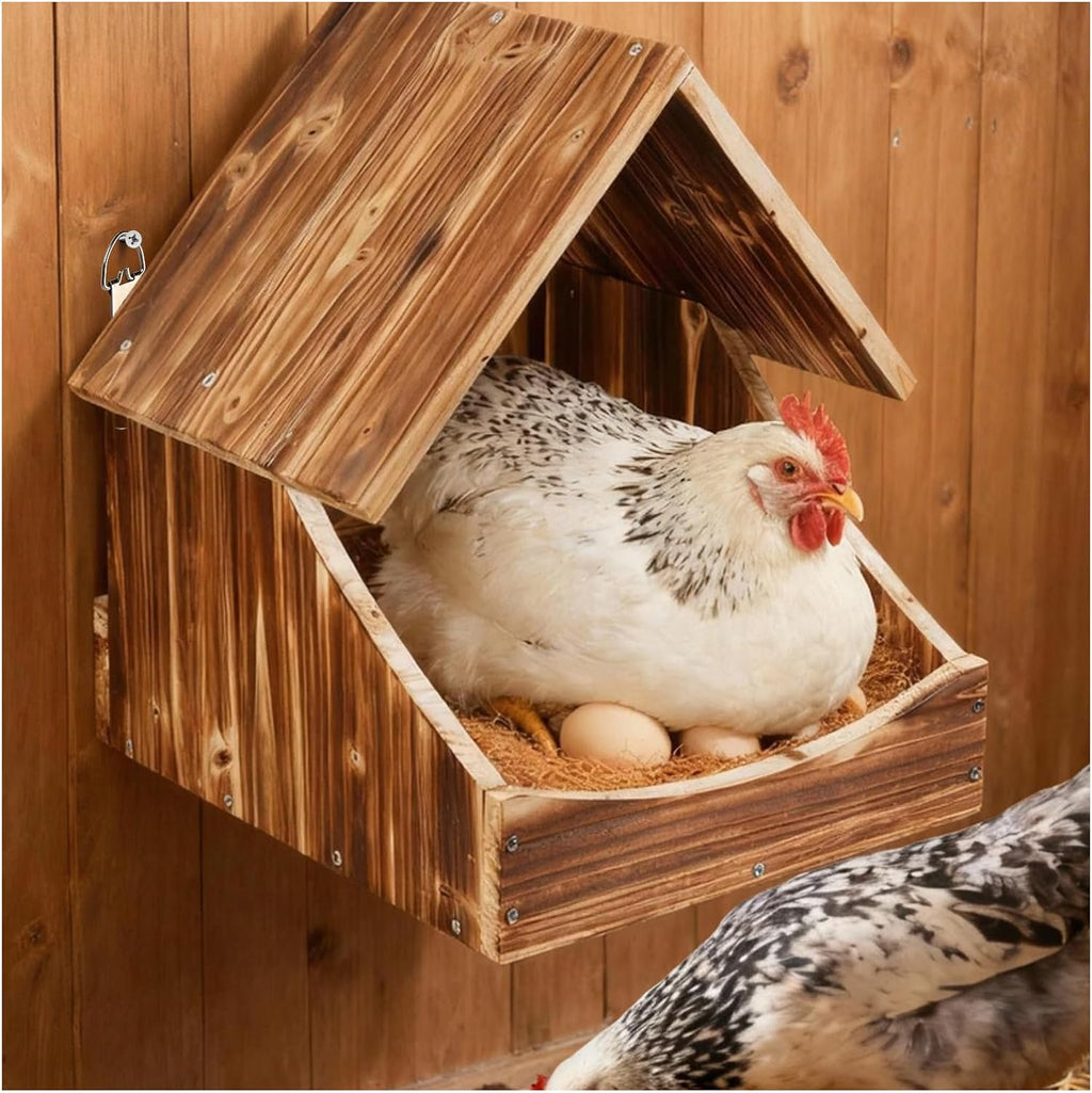 Chicken Nesting Boxes, 3 Pack Wall-Mounted Wooden Nesting Box,Specialized for Chicken Coops, Features a Cozy & Private Laying Space, Suitable for Chickens, Ducks and Other Poultry