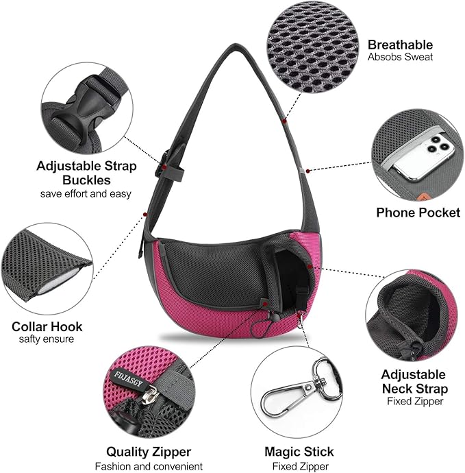 FDJASGY Pet Sling Carrier for Small Dogs Cats, Breathable Mesh Travelling Hand - Image 3