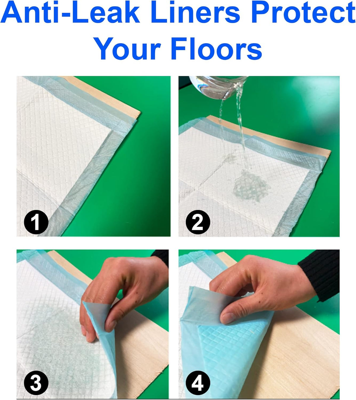 (100 Pads) CalPalmy Ultra Absorbency Pet Toilet Training Pads 18" x 13" Moisture Locking Technology Turns Liquid into Gel - Perfect for Rabbits and Guinea Pigs