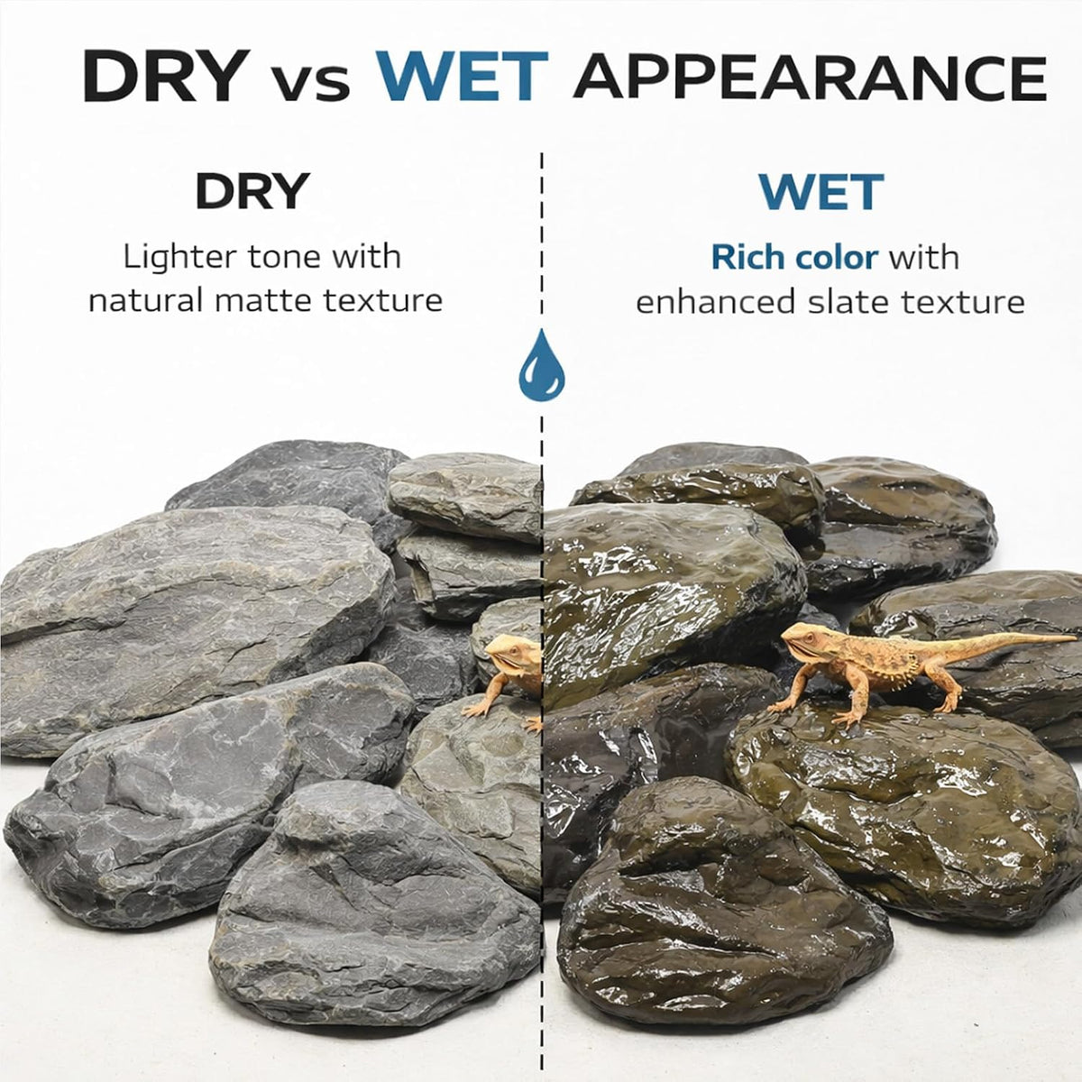 20lb Natural Stone Turtle Rocks for Tank 8-10pcs Basking Platform Stone, Natural Slate Rocks for Reptiles, Aquarium & Aquascape Decor(2-10 Inches)