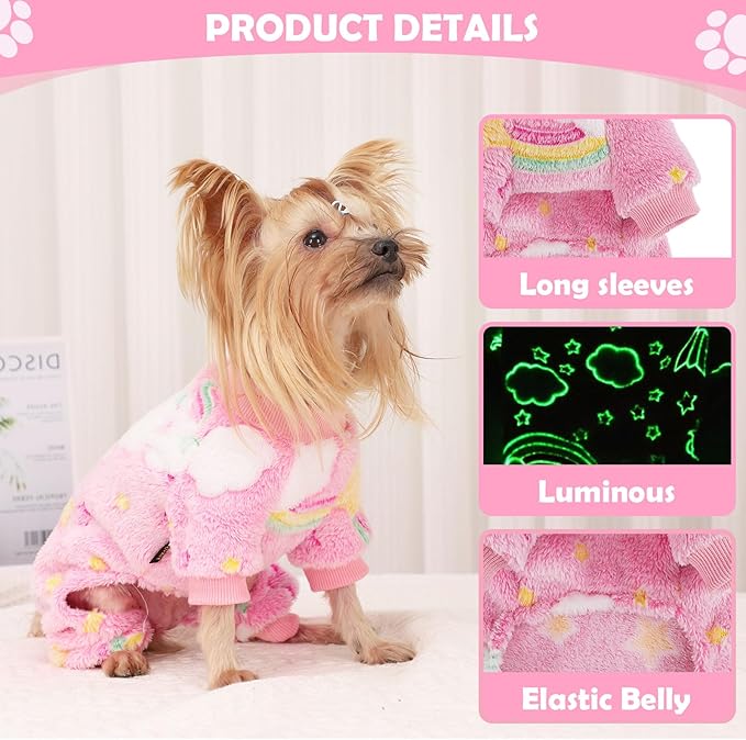 Dog Sweaters Small Girl Warm Fleece Pajamas, Cute Extra Small Dog Clothes - Image 3