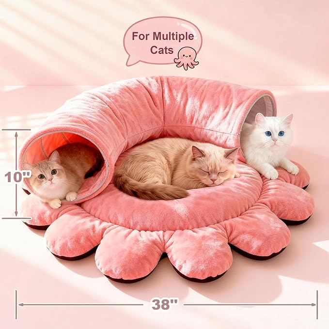 Cat Tunnel Bed with 20 Cat Toys, Collapsible Play Tunnel - Image 6