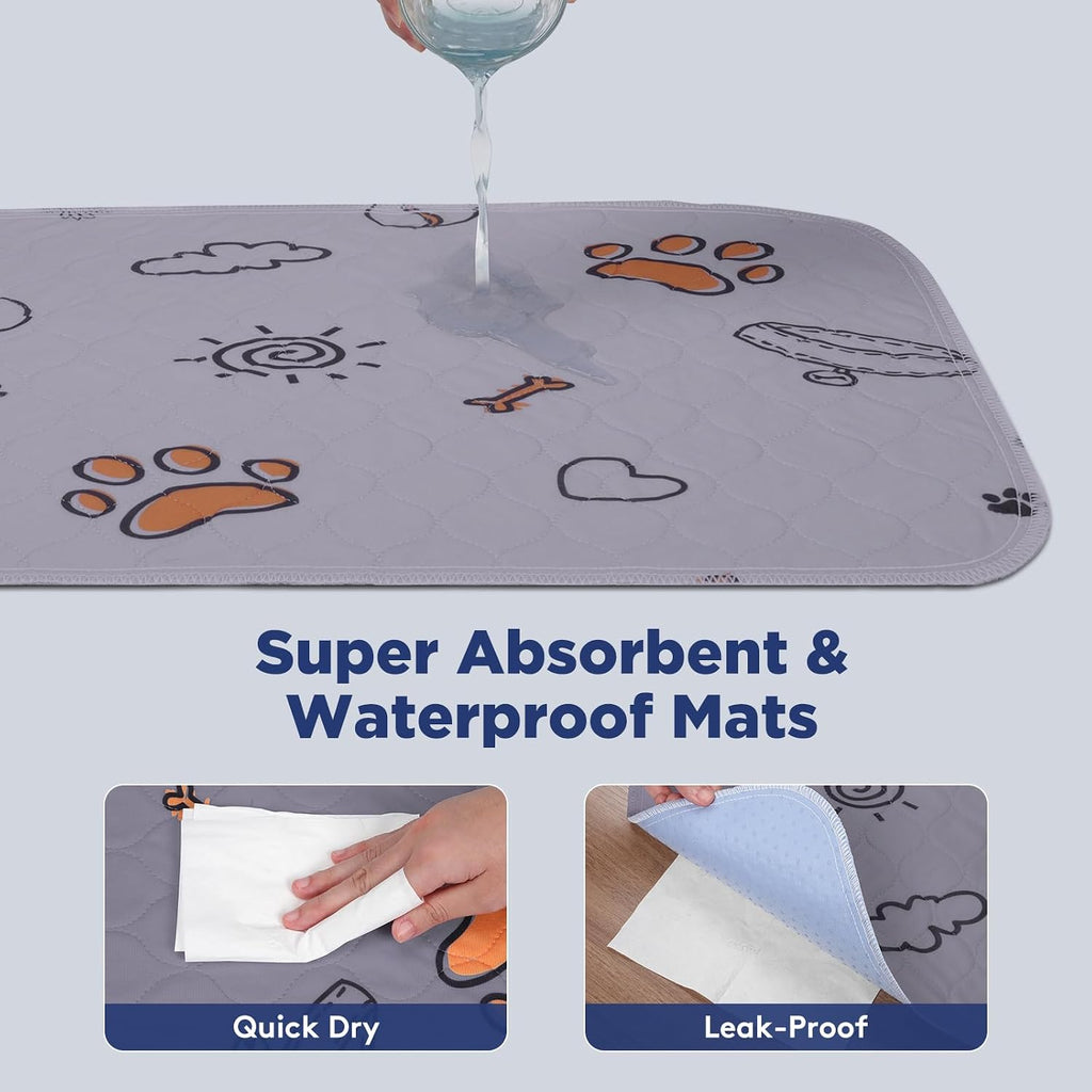 FURTIME Washable Pee Pads for Dogs, Super Absorbent, 2 Pack 18"x24" Purple