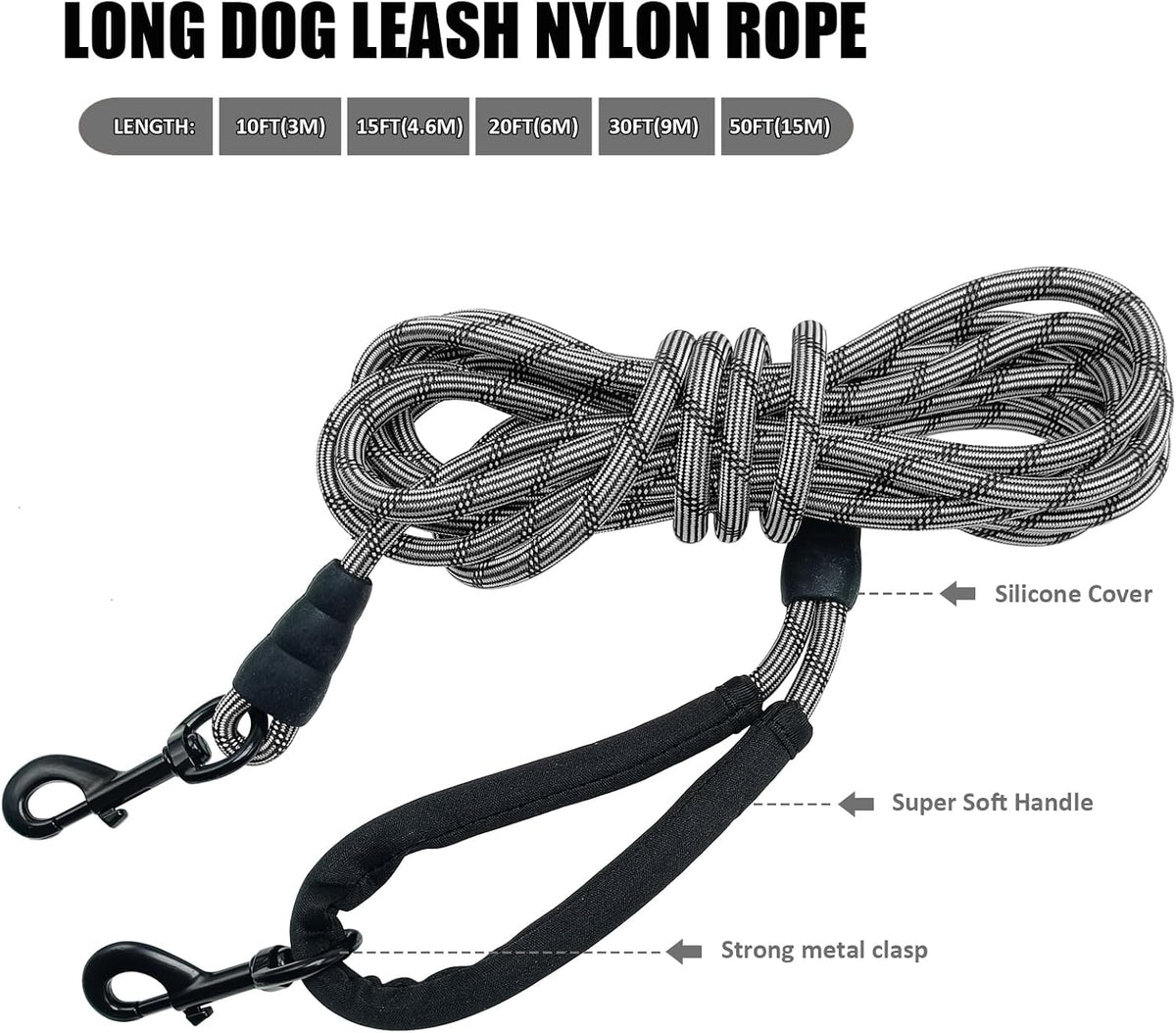 8ft Dog Tie Out + 10ft Long Dog Leash