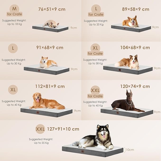 EHEYCIGA Orthopedic Dog Beds, Egg Crate Dog Bed Pet Mat - Image 2