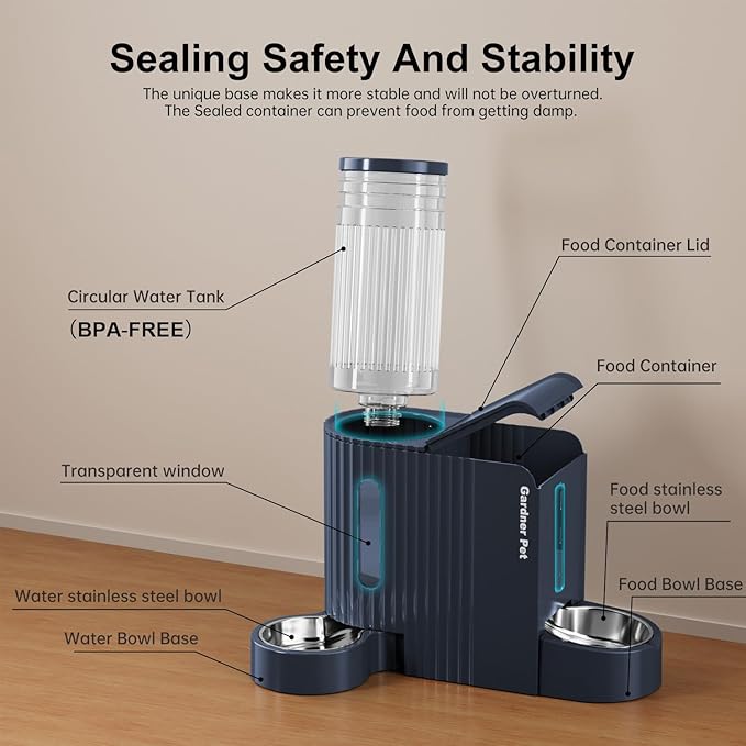 Gardner Pet Automatic Gravity Cat Food Feeder and Water Dispenser Stainless - Image 8