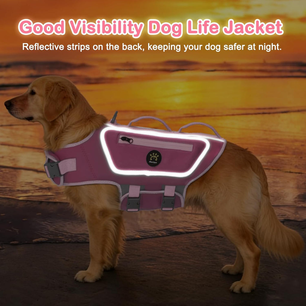 Dog Life Jacket, Bright Colors Pet Swimming Vest for Boating M