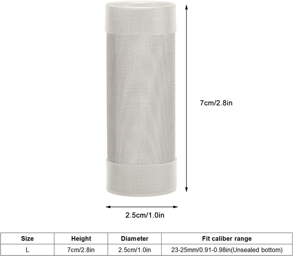 Aquarium Intake Filter Mesh Fine Pore Guard Cover for Shrimp Fish Tank Stainless Steel L 1 Pack