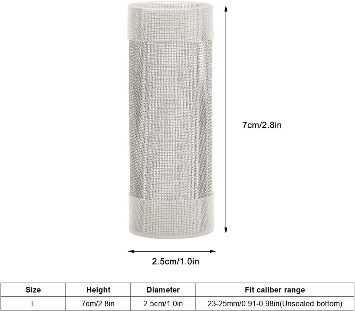Aquarium Intake Filter Mesh Fine Pore Guard Cover for Shrimp Fish Tank Stainless Steel L 1 Pack