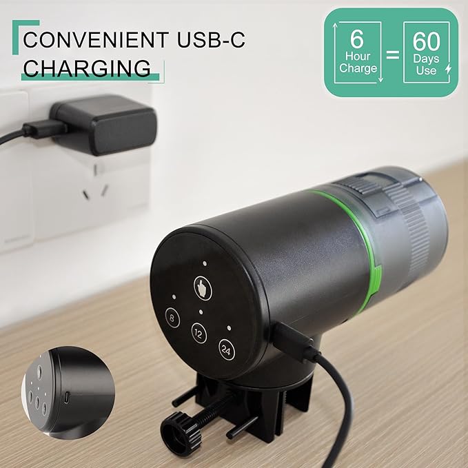 FREESEA Aquarium Automatic Fish Feeder: Rechargeable Auto Fish Food Dispenser - Image 3