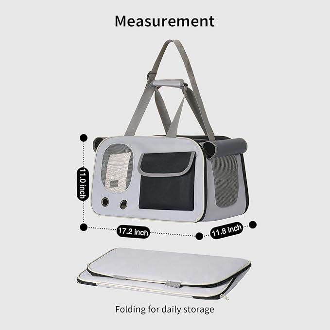 Cat, Dog Carrier for Pets up to 15 lbs, Soft-Sided Collapsible Pet Carrier - Image 7