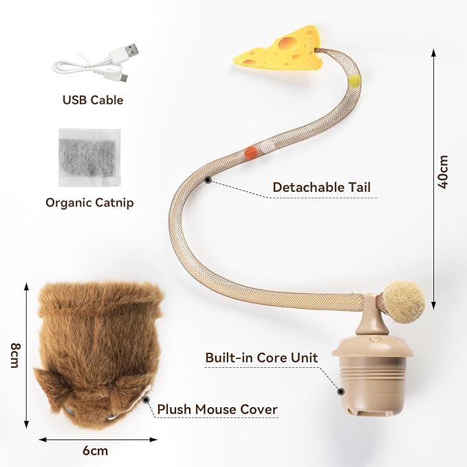 Migipaws Interactive MigiMouse Cat Toy 360° Rolling & Spin - Image 7