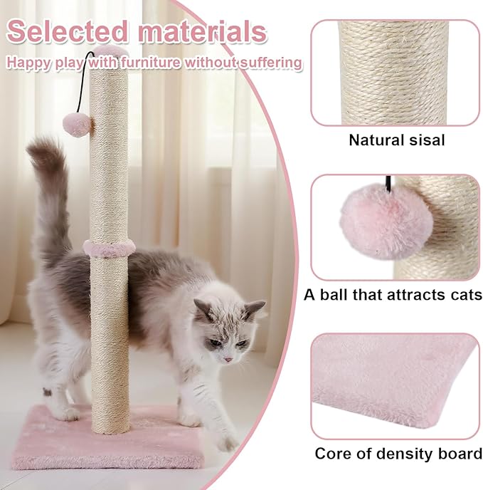 Dimaka Tall Cat Scratching Post, Claw Scratcher - Image 4