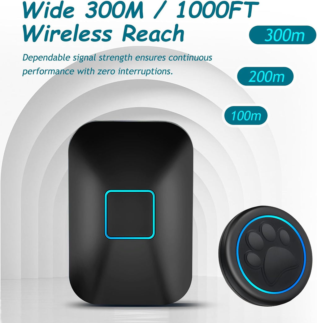Halo Paw Smart Dog Door Bell–BK Dog Bells to Go Outside (1 Bell & 1 Chime)
