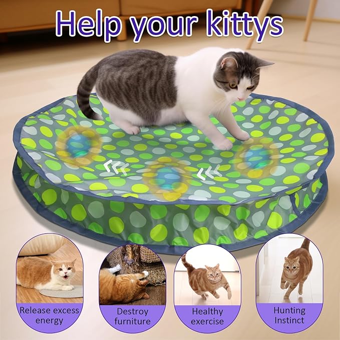 Interactive Cat Toys Ball Fast Rolling in Pouch, Motion Activate Chirping Cat - Image 8