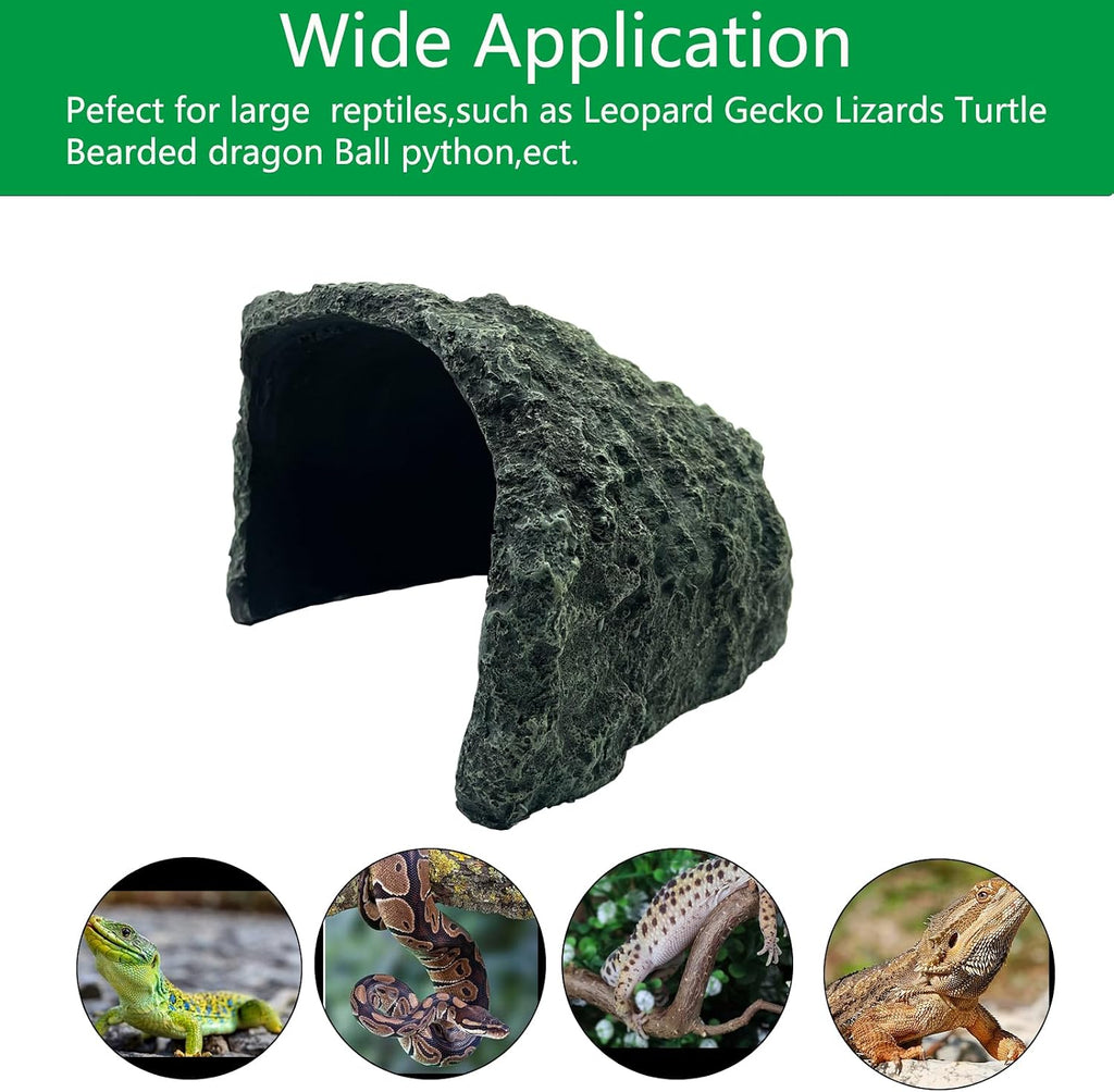 Extra Large Reptile Hides and Caves Simulation Rock Reptile Hideout Terrarium Habitat Décor for Bearded Dragon Lizards Ball Python Snakes Turtle Large Reptiles Amphibians