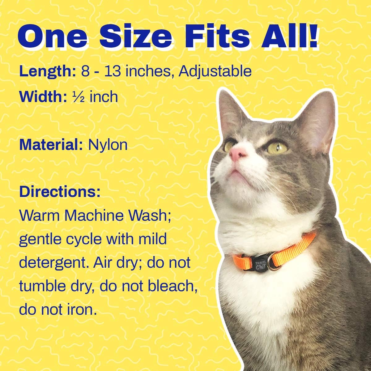 Travel Cat Adjustable 90s Harness and Leash Set + Breakaway Collar for Cats (Blue) - Secure, Escape-Proof Outdoor Walking Kit (Medium)