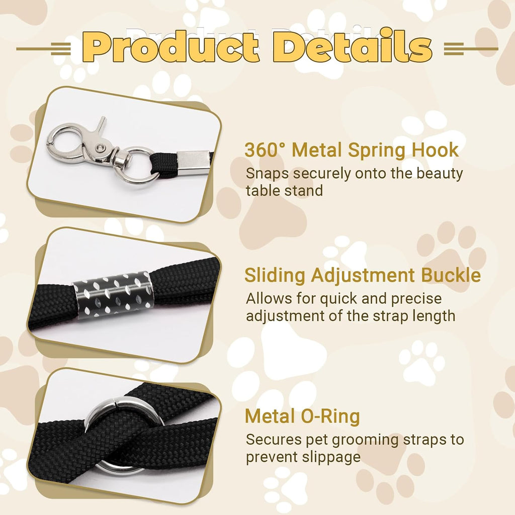 Litoexpe 4 Pack Grooming Loops Adjustable Nylon Restraint for Pets