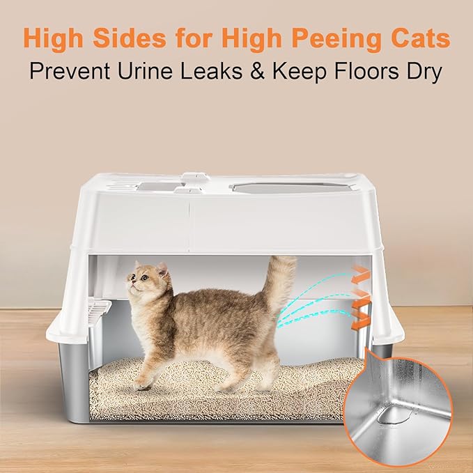 URPOWER Stainless Steel Cat Litter Box - Image 3
