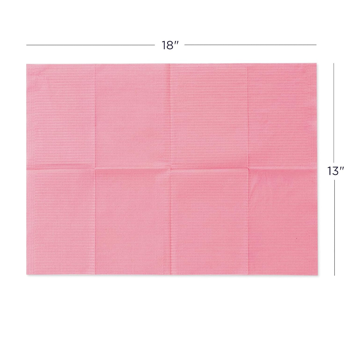 Practicon 125 Pack Pink Disposable Patient Bibs, 18" x 13", 3 Ply Waterproof Paper Bib Sheet with Poly Back, Dental, Medical, Tattoo, Nail Tray or Table Cover, 125 Pack