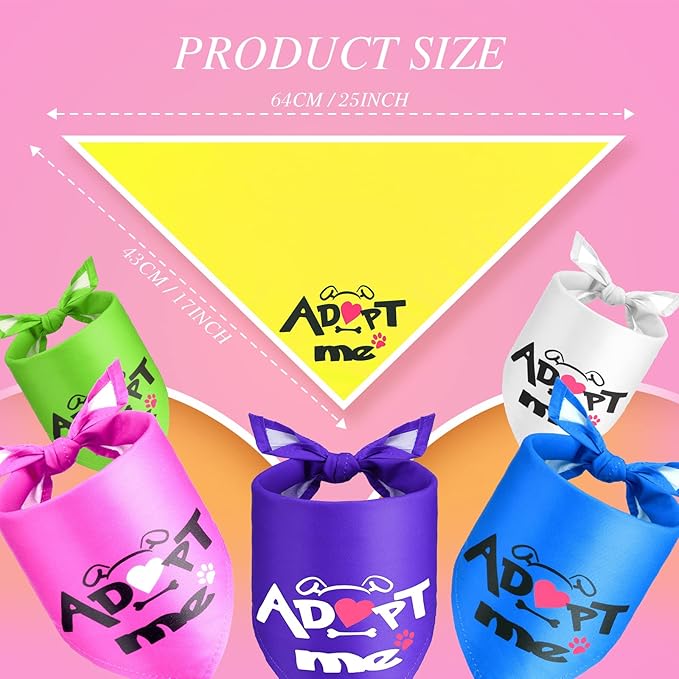 40 Pieces Adopt Me Dog Bandanas Bulk Multi Colors Bibs Triangle Dog Washable - Image 3