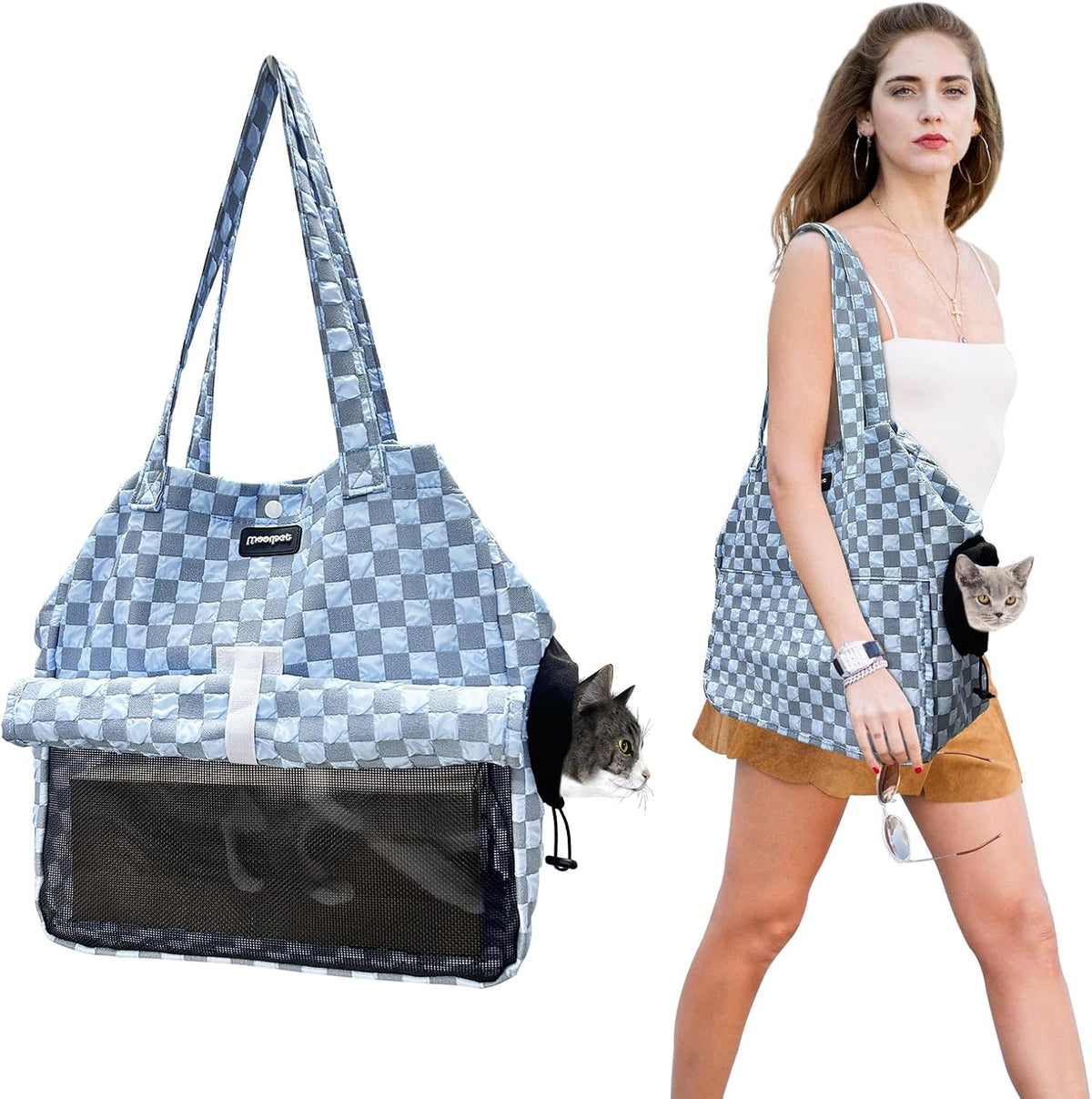Dog Sling Carrier Pet Sling Carrier for Small Dog & Cats, Puppy Sling with Pockets, Classic Breathable Design for Travel, Camping & Outdoo,Maximum Load Capacity of 22 Pounds.