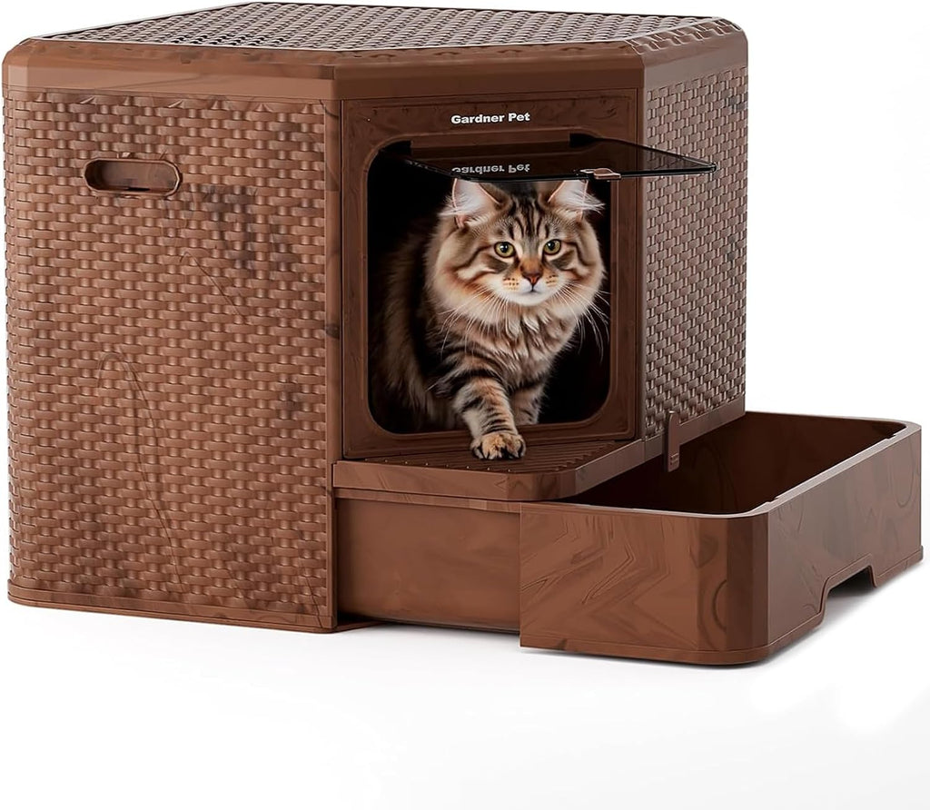 Gradner Pet Cat Litter Box, Odor-Resistant Enclosed Cat Litter Box