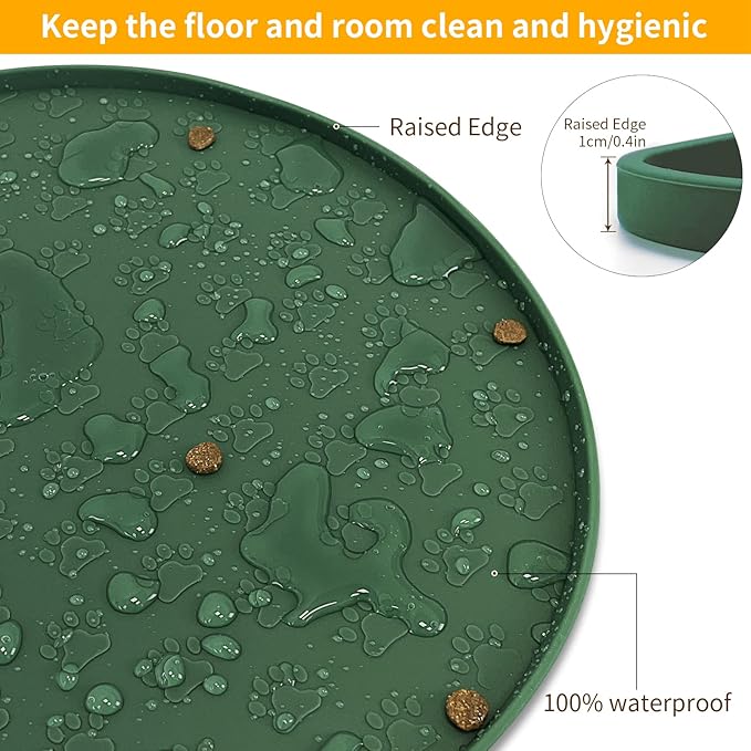 KPWACD Pet Placemat for Dog and Cat, Anti-Slip Waterproof Dogs Feeding Bowl Mat - Image 5