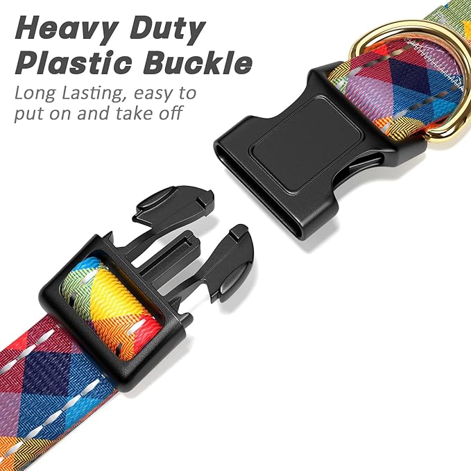 Reflective Dog Collar for Medium Dogs, Cute Boho Adjustable Heavy-Duty Nylon - Image 4