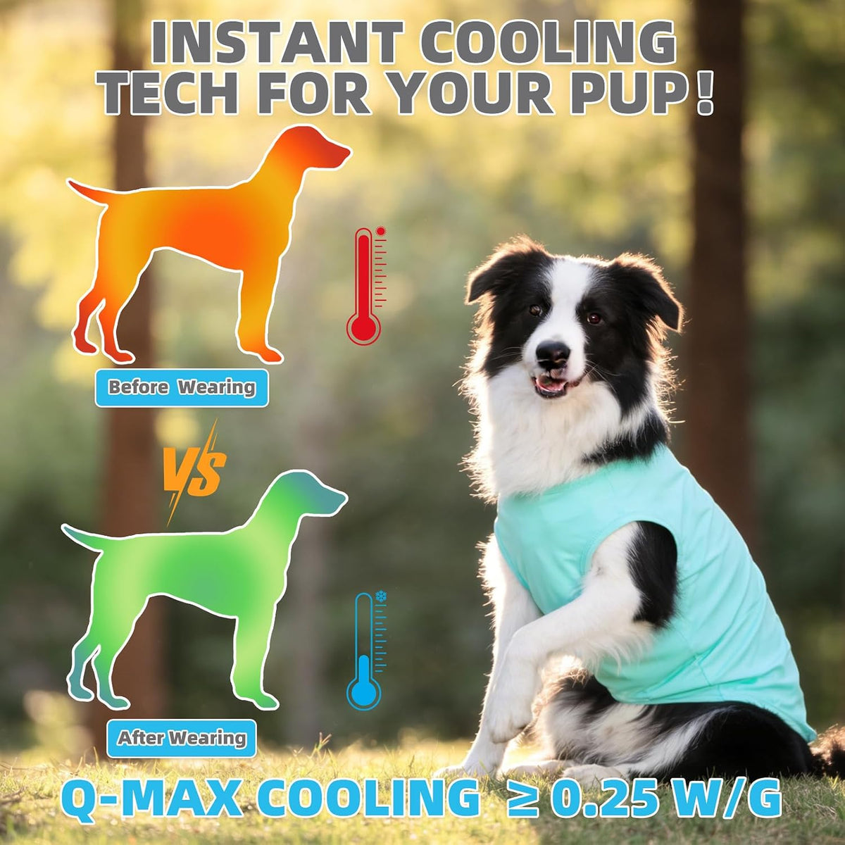 KOOLTAIL Cooling Sunblock Dog Clothes for Large Dogs, 2 Pack UPF50+ UV & Insect Protection Quick Dry Dog T Shirts for Outdoor, Anti-Hair Loss Breathable Sleeveless Pet Vest Tank Tops, Blue&Green, XXL