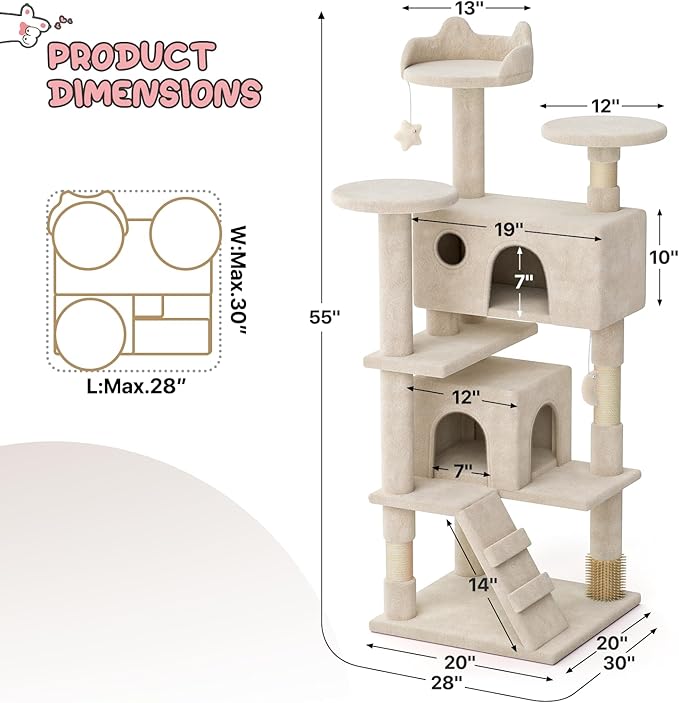 MoNiBloom 54 Inch Cat Tree Tower - Image 2