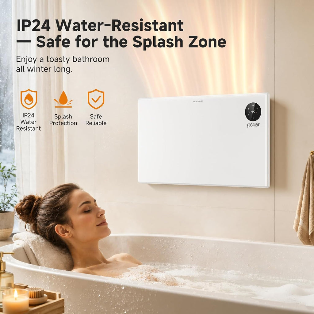 Pasapair 1500W Smart Quiet Convection Panel Heater, WiFi & Alexa, 24H Timer