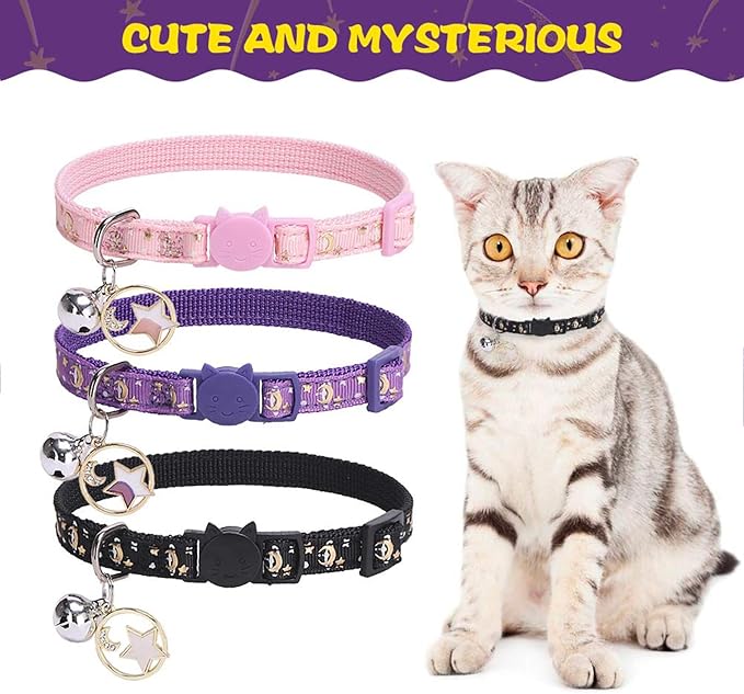 PUPTECK 3 Pack Cat Collar with Bells Breakaway - Image 7