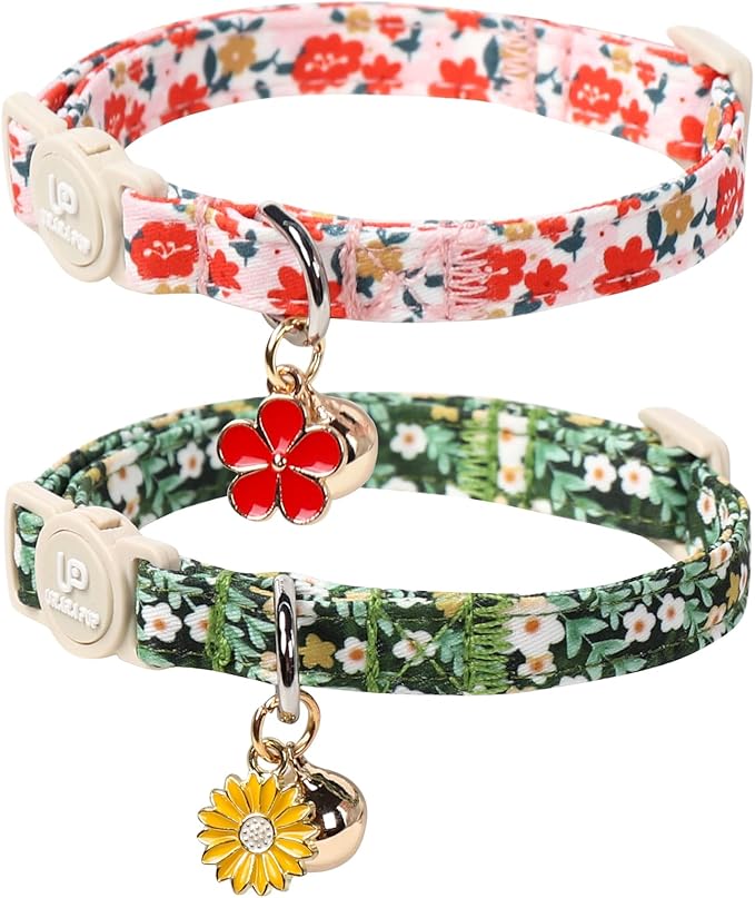 Cat Collar, Pretty Flower Kitten Collars by UPURARAPUP