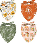Whaline 4Pcs Boho Pet Bandanas Spring Daisy Dog Scarf Washable Adjustable by Whaline