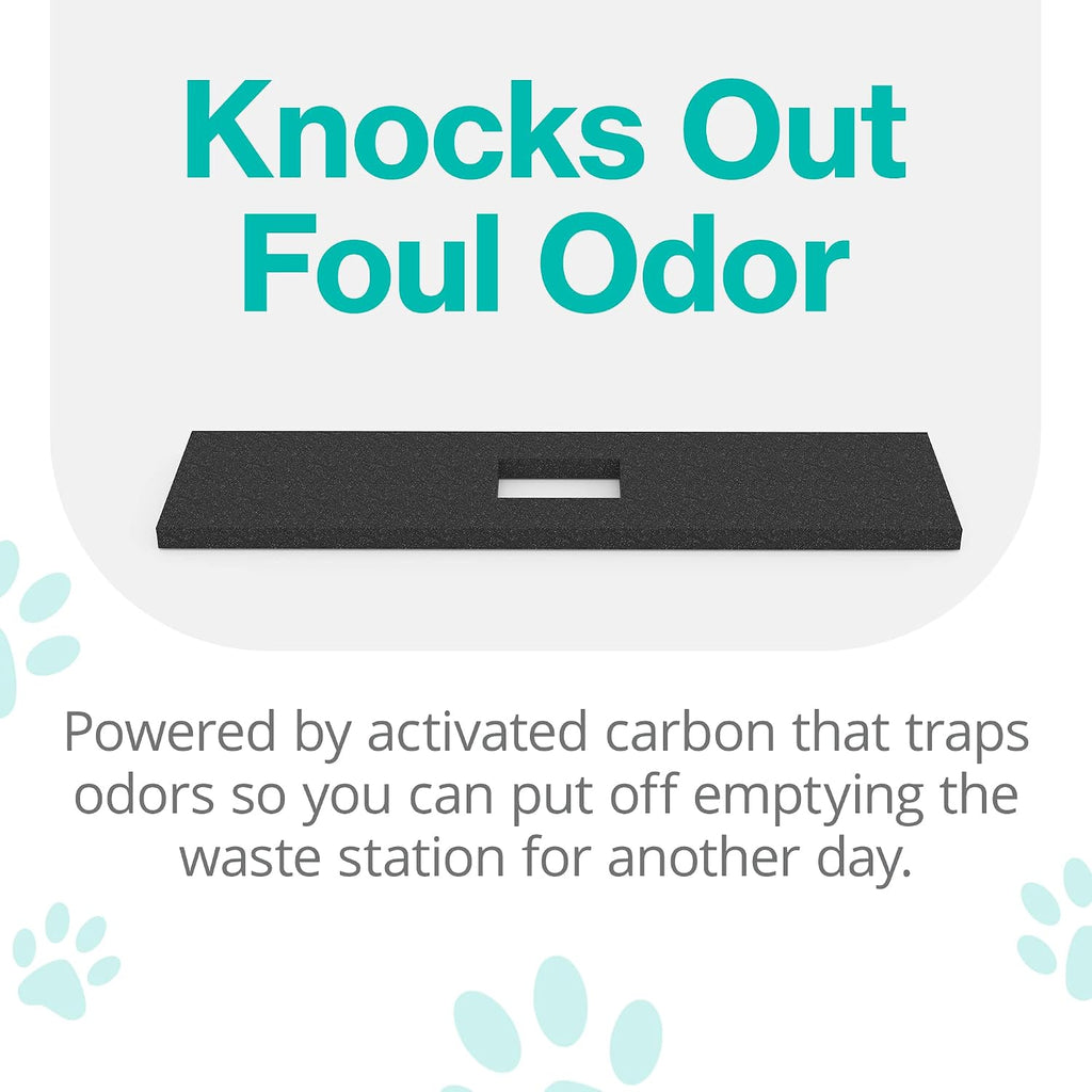 PawPail Activated Carbon Filter - Pet Odor Eliminator for Home, Litter Box, & Trash Can - Odor Absorber for Strong Odor - Lasts Up to 3 Months - For Pet Waste Station