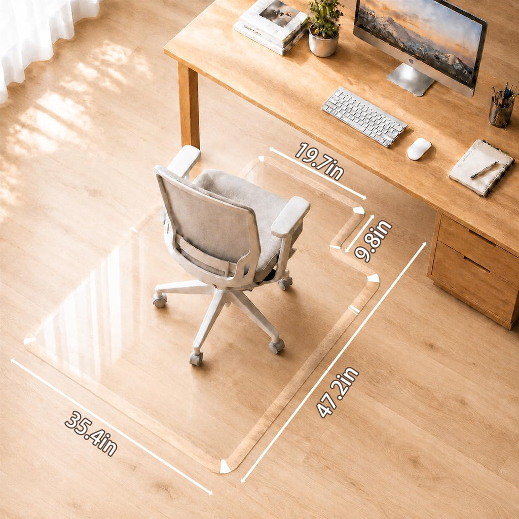 MESAILUP Beveled Edge Office Chair Mat with Lip for Carpet or Hardwood Floor, Crystal Clear 36" x 48" for a Smooth Glide and Easy Roll On/Off, Hard Heavy Duty and Non-Slip Desk Chair Mat