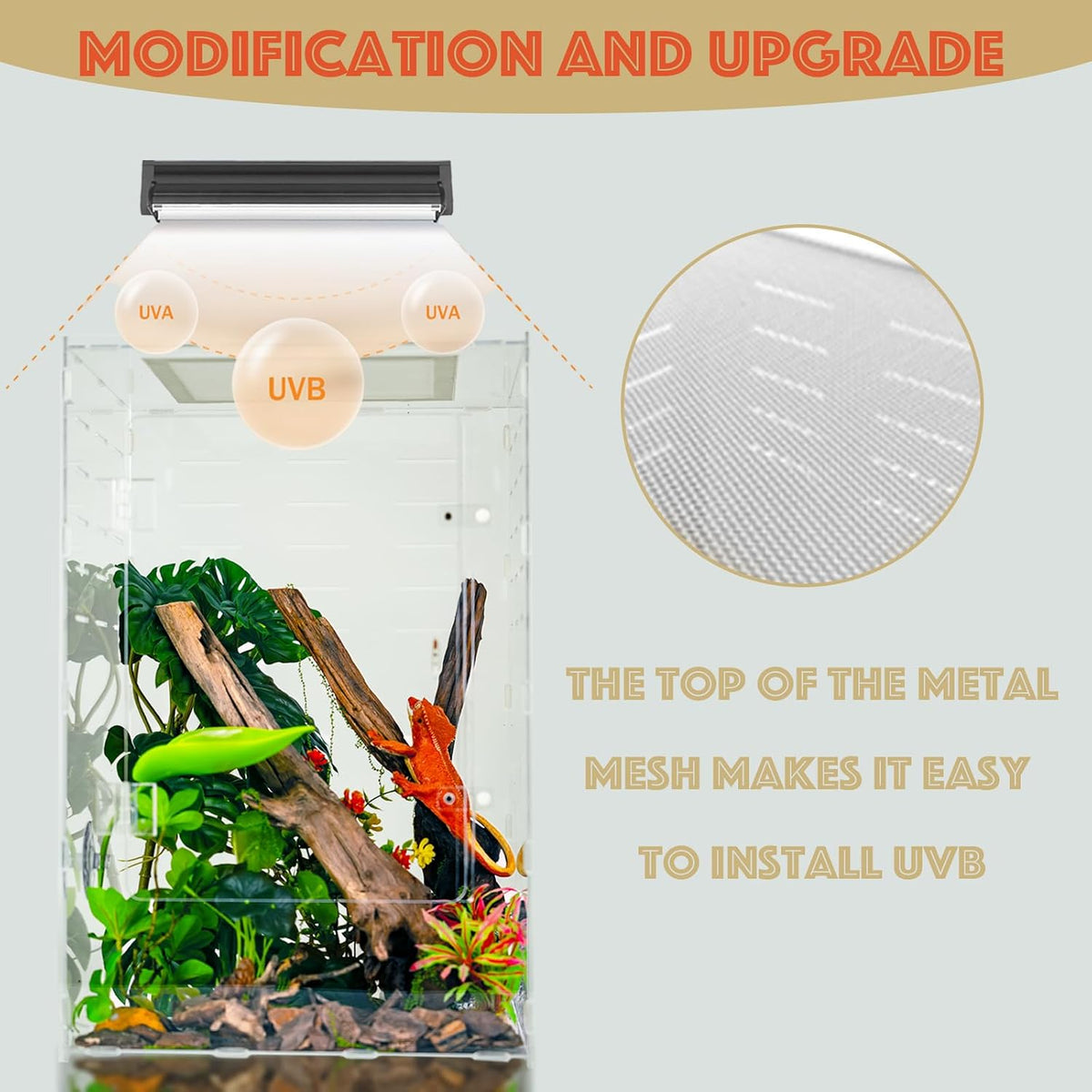 12x12x18 Clear Acrylic Reptile Enclosure, Front Opening, 360° View Tank