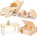 BreezeHug 4 Pcs Hamster Cage Accessories Hamster Platform Toy, Enclosure