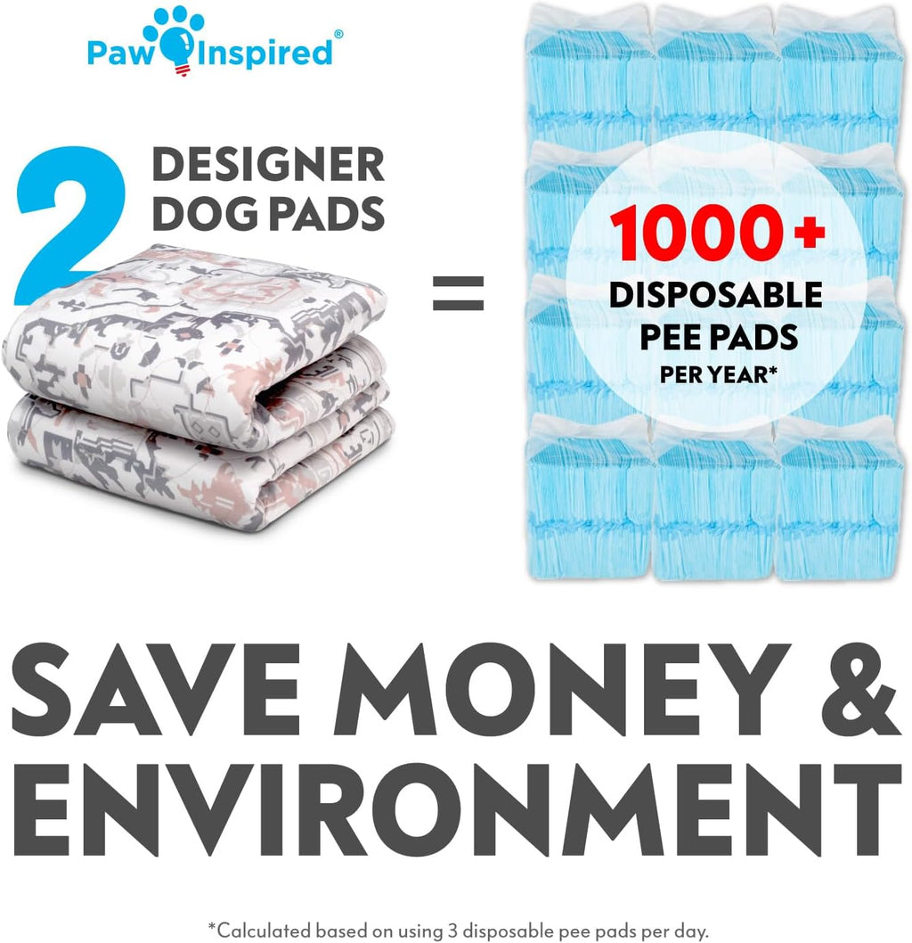 Paw Inspired Designer Light Persian Print Dog Pads, 36x36 Inch Size, 2 Pack
