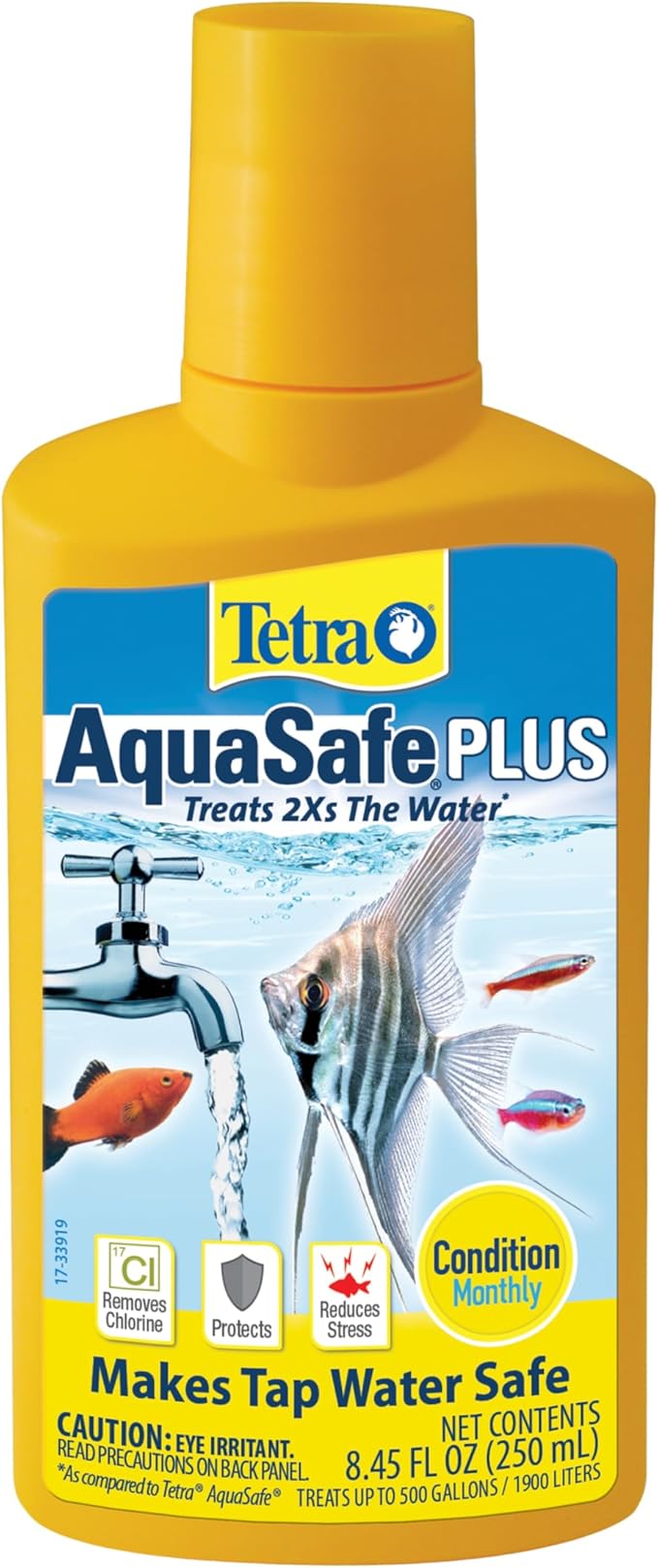 Tetra AquaSafe Plus, 8.45 Ounces, aquarium Water Conditioner And Dechlorinator by Tetra