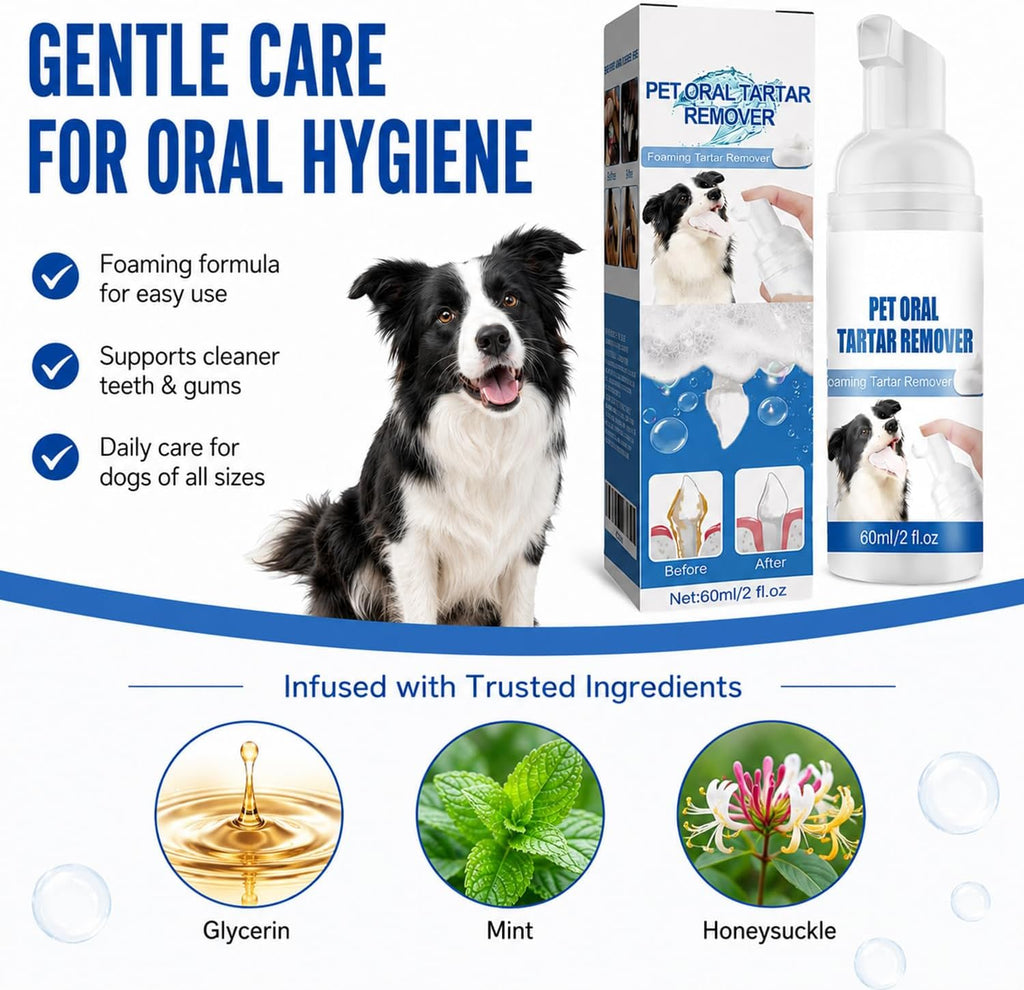 Pet Dental Care Foam for Dogs and Cats, Tartar Care, 2 fl oz