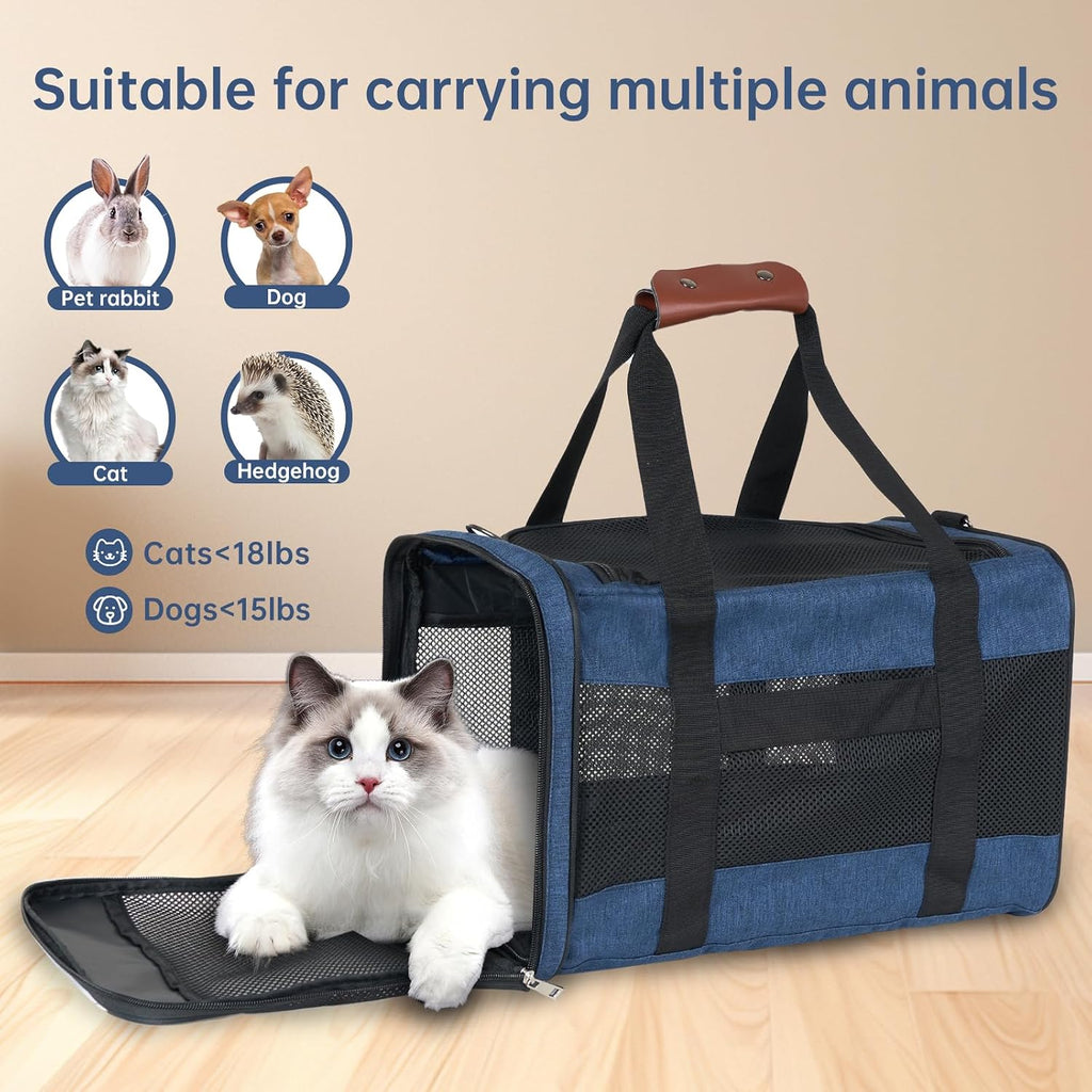 Cat Carrier Soft Collapsible for Travel, Small Pets Too