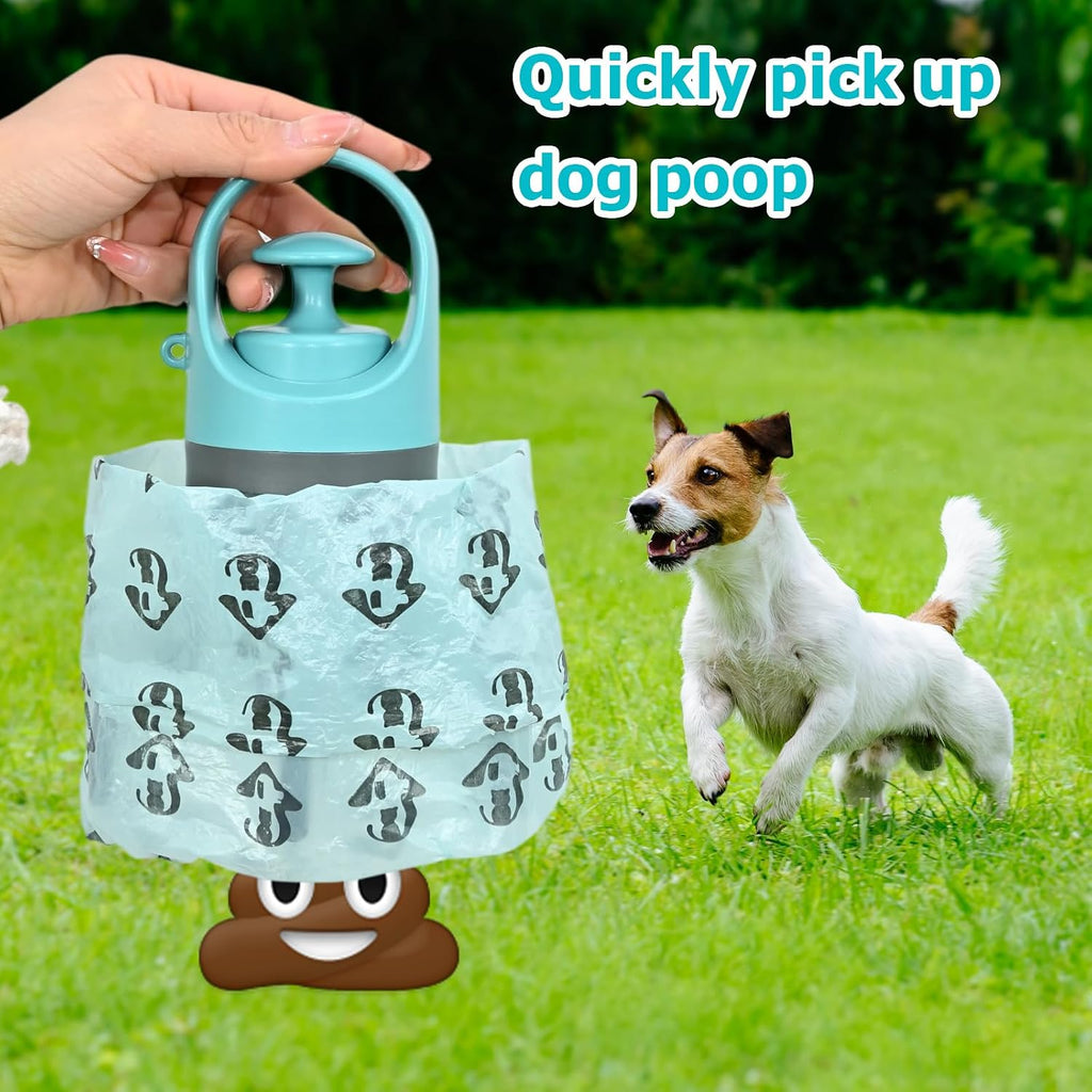 STHF Easy one-Hand Dog Waste Pickup. Portable Claw Tool Includes Bag Dispenser, 2 Rolls, Odor-Resistant. for All Surfaces & Dogs.