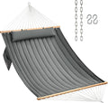 CHULIM Double Quilted Hammock with Hardwood Spreader Bars and Pillow