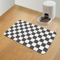 Checkered Dog Food Mat, Absorbent Leak-Proof Pet Feeding Mat, Quick Dry Cat by CooRug