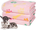 Dono 1 Pack 3 Dog Blankets for Small Dogs, Soft Fluffy Paw Print Pattern Fleece by Dono